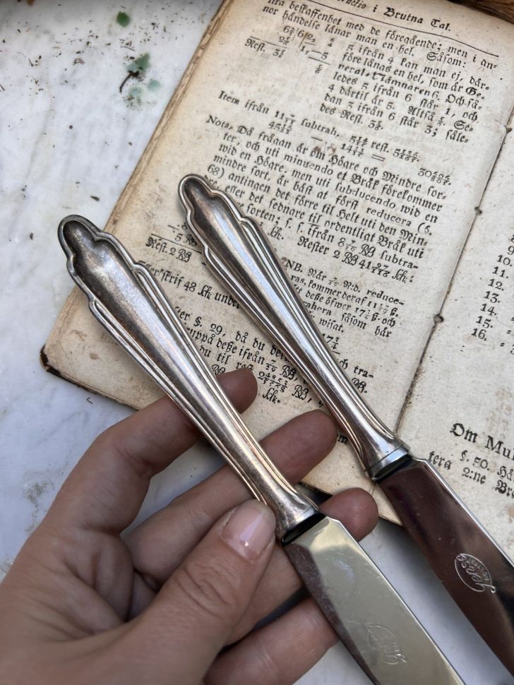 Нож столовый 25 см мельхиор лезвие сталь