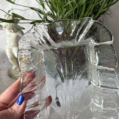 Масленка Лист Orrefors 21 см хрусталь Швеция