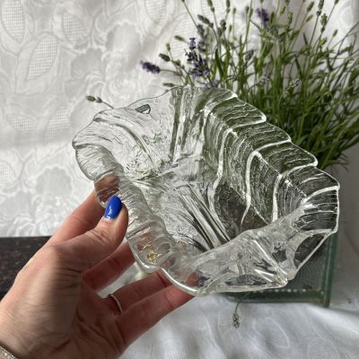 Масленка Лист Orrefors 21 см хрусталь Швеция