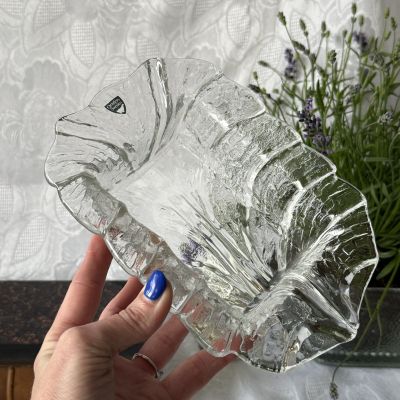 Масленка Лист Orrefors 21 см хрусталь Швеция