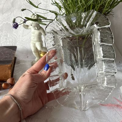 Масленка Лист Orrefors 21 см хрусталь Швеция