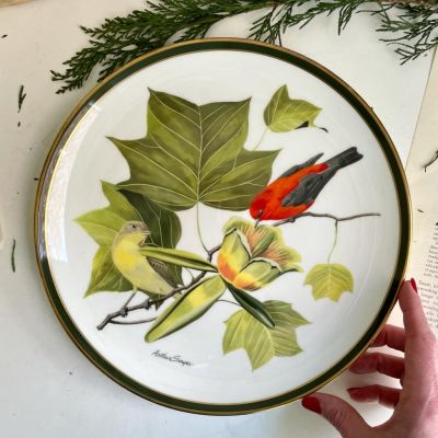 Тарелка Franklin Porcelain Wedgwood Songbirds of the World Scarlet Tanager 1977 г. 28 см