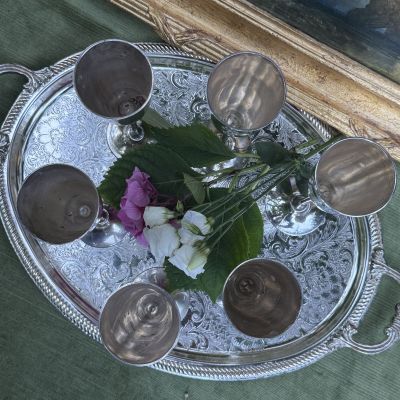 Фужер 150 мл латунь серебрение Франция 