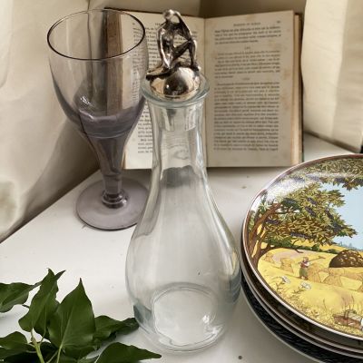 Графин 900 мл с мельхиоровой пробкой хрусталь