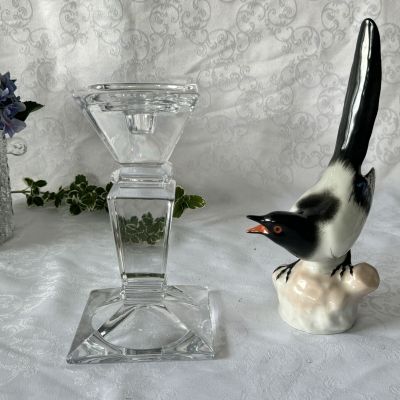 Подсвечник на квадратном основании 21 см хрусталь