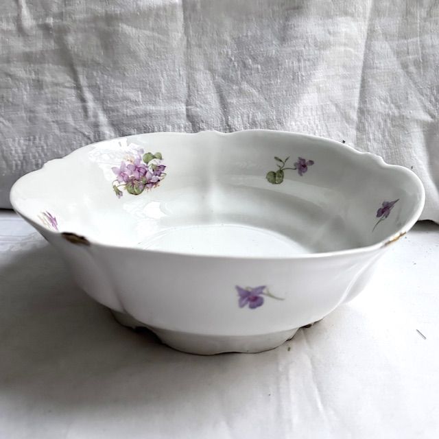 Салатник Limoges Фиалка 25 см фарфор 1899 гг. Франция