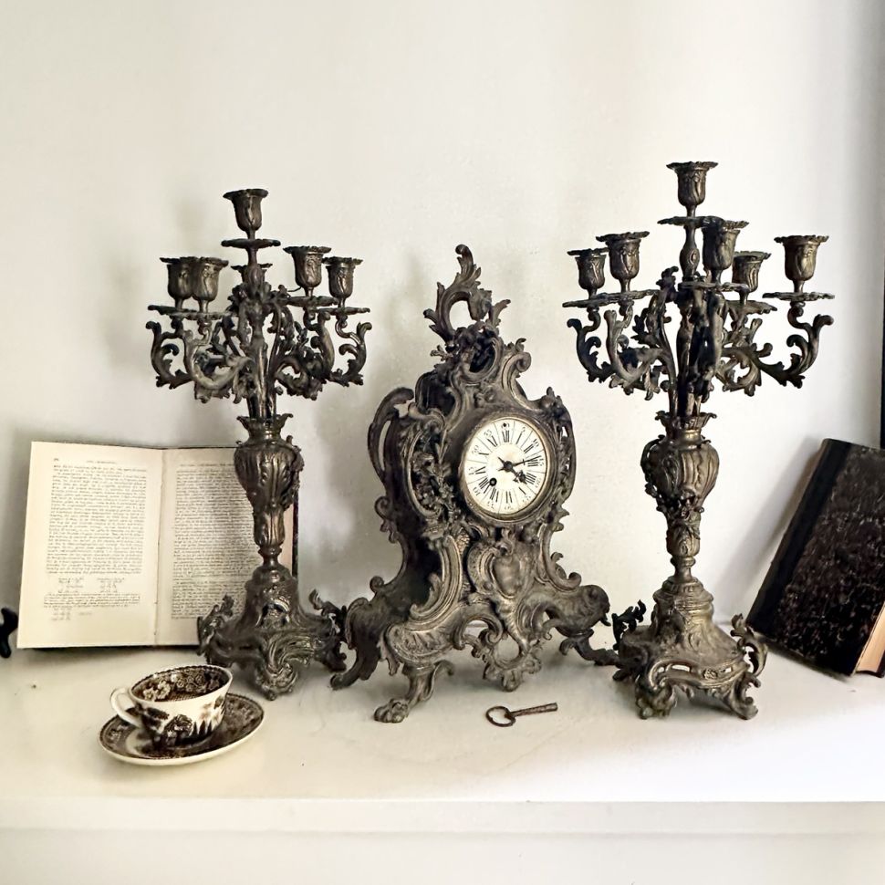 Канделябр Людовик XV 55 см бронза Франция без реставрации 