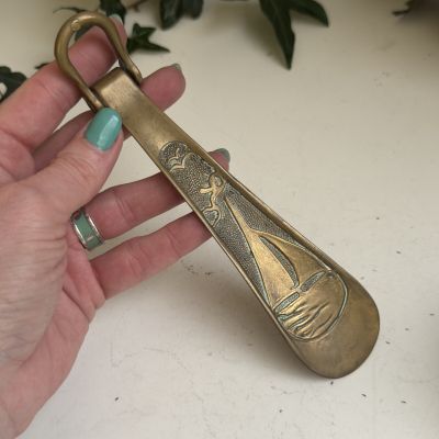 Лопатка для обуви Парусник 19 см латунь