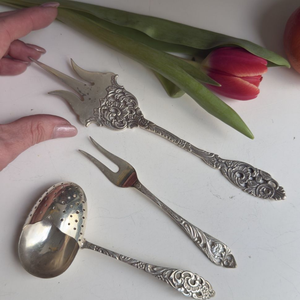 Вилка двузубец Arti 13 см серебрение 90