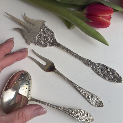 Вилка двузубец Arti 13 см серебрение 90