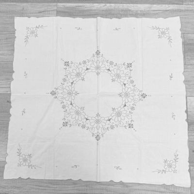 Cкатерть 84х82 см вышивка ришелье хлопок