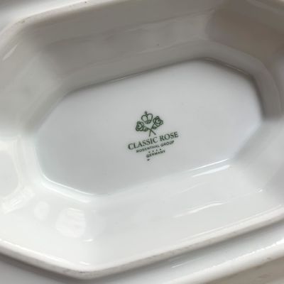 Соусник на блюде Rosenthal Maria Classic Rose Мейсенский букет 400 мл Германия