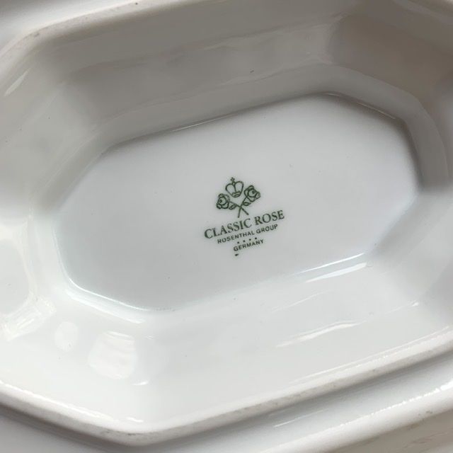 Соусник на блюде Rosenthal Maria Classic Rose Мейсенский букет 400 мл Германия