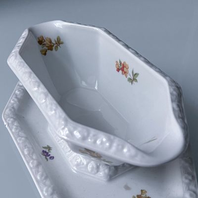 Соусник на блюде Rosenthal Maria Classic Rose Мейсенский букет 400 мл Германия