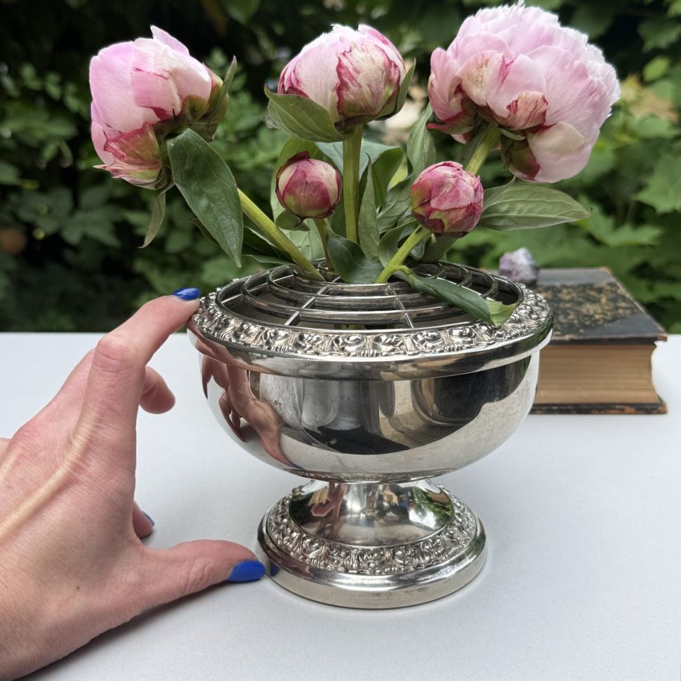 Роузбол ваза для цветов 15 см серебрение Англия