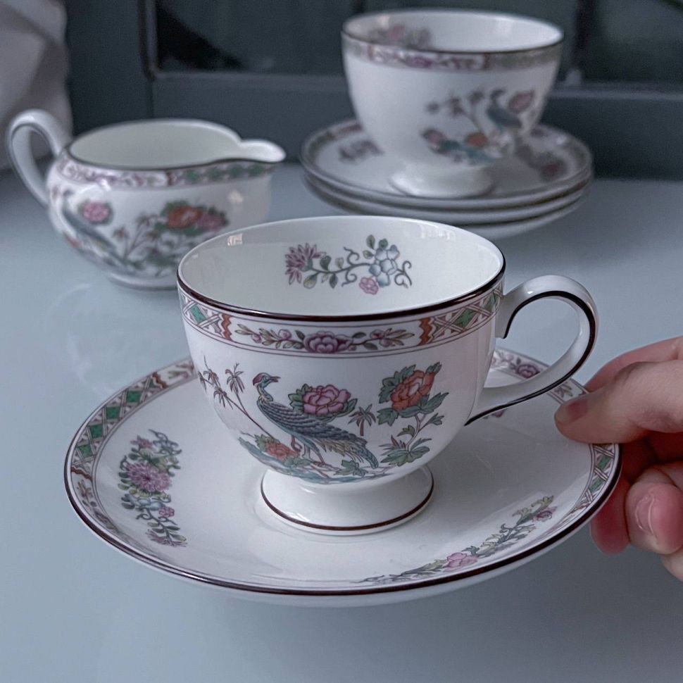 Чайная пара Wedgwood Kutani Crane 200 мл фарфор Англия