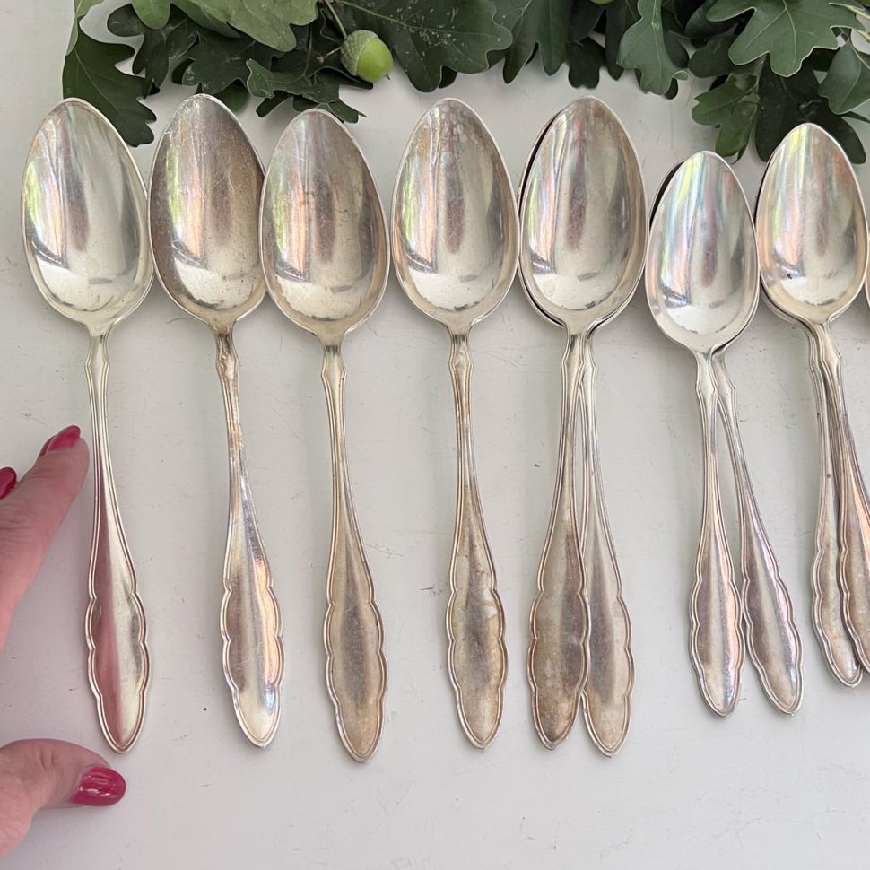 Ложка столовая большая Wellner 21 см серебрение Германия