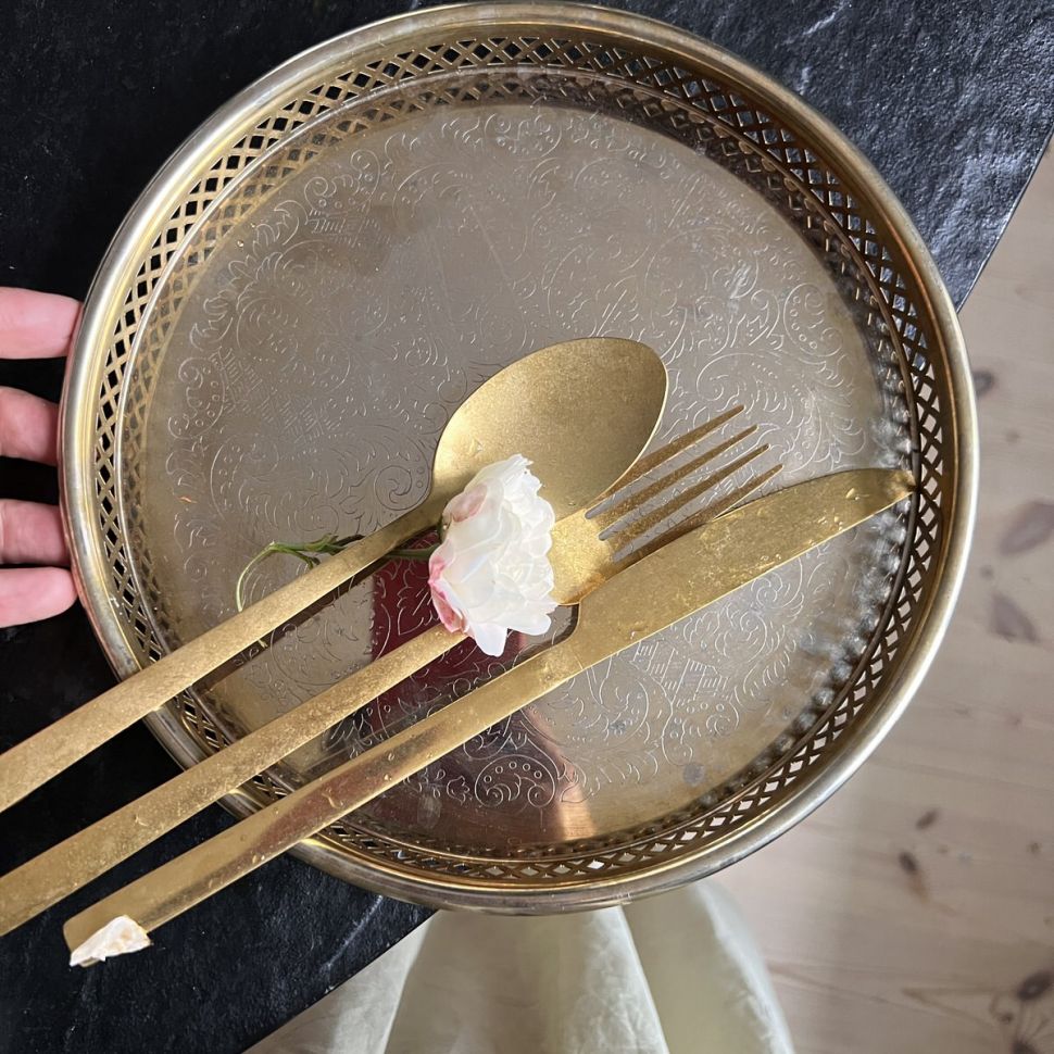 Ложка нож вилка, набор 3 шт. Stonewash сталь Швеция 