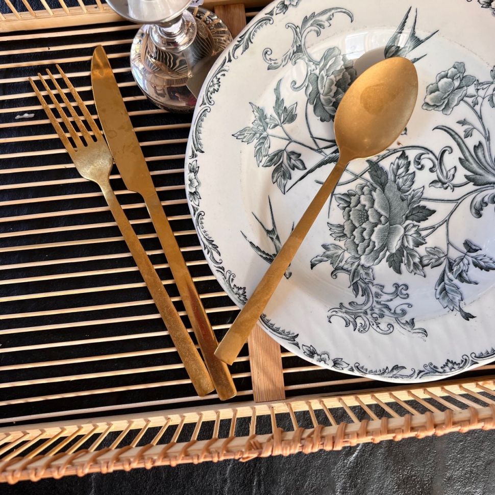 Ложка нож вилка, набор 3 шт. Stonewash сталь Швеция 