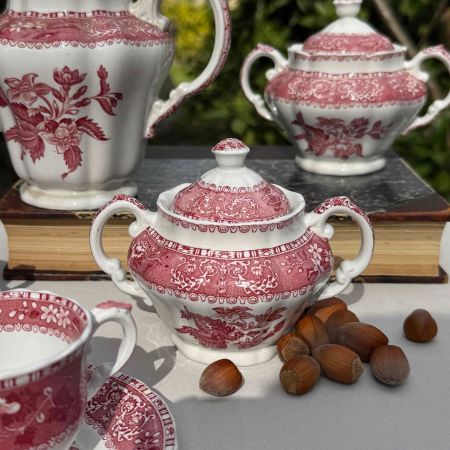 Сахарница Spode Pink Camilla 14 см фарфор Англия 