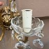 Бра настенное на 2 лампы 24 см латунь хрусталь