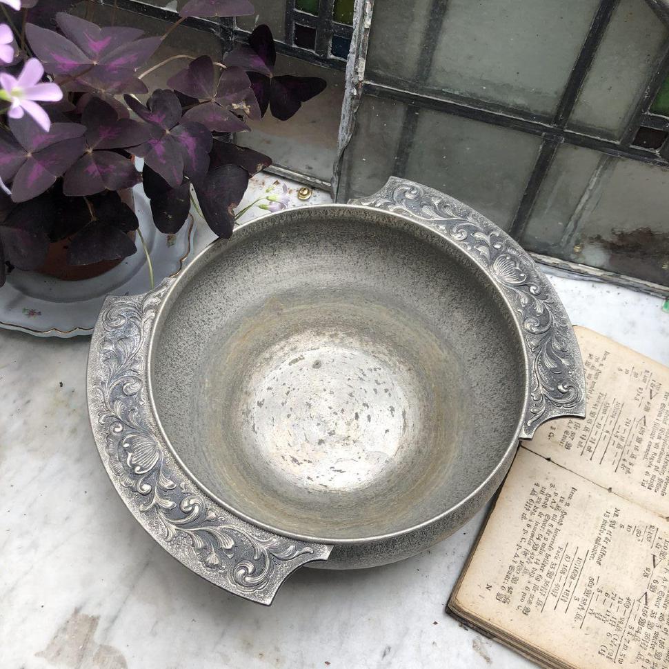 Фруктовница 29 см с ручками олово