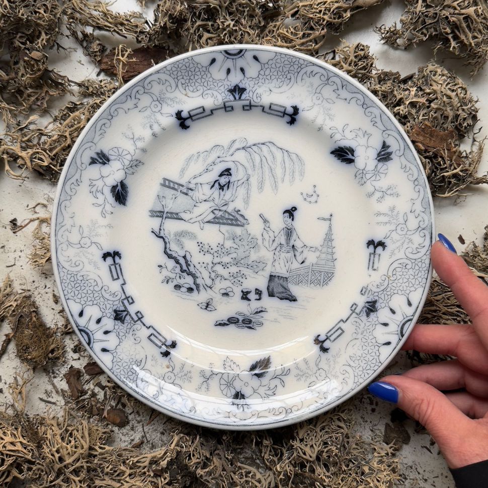 Тарелка Maastricht Petrus Regout Timor 26 см 1860-70 гг. Голландия