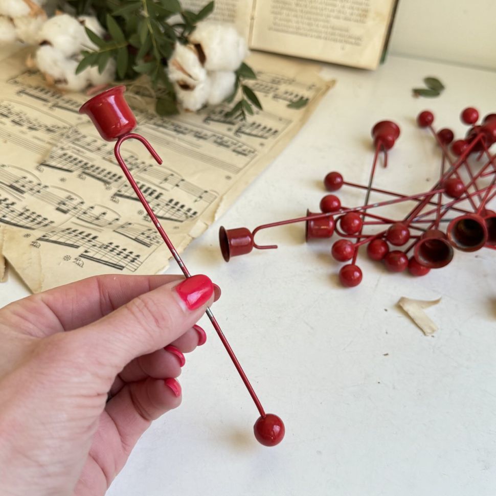 Подсвечник подвес на бокал и ветку 15 см металл