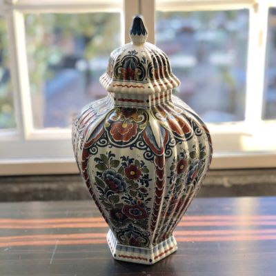 Банка ваза Delft Голландия полихром