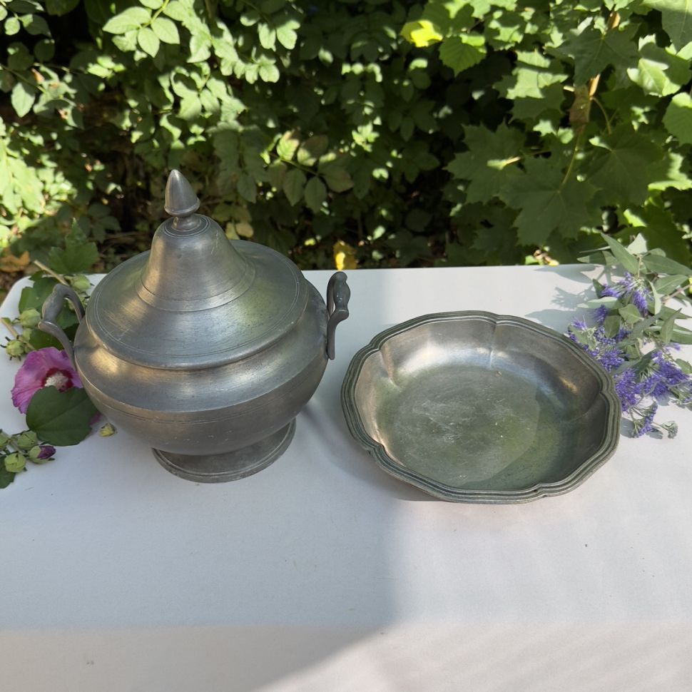 Блюдо углубленное Les Etains du Manoir 23 см олово Франция