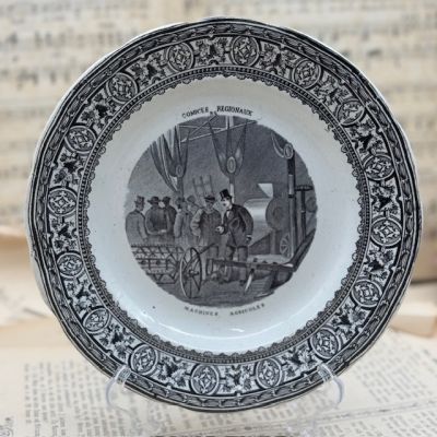 Тарелка Gien Comices Regionaux Сельскохозяйственная техника 20 см Франция 