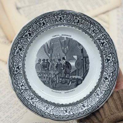 Тарелка Gien Comices Regionaux Сельскохозяйственная техника 20 см Франция 
