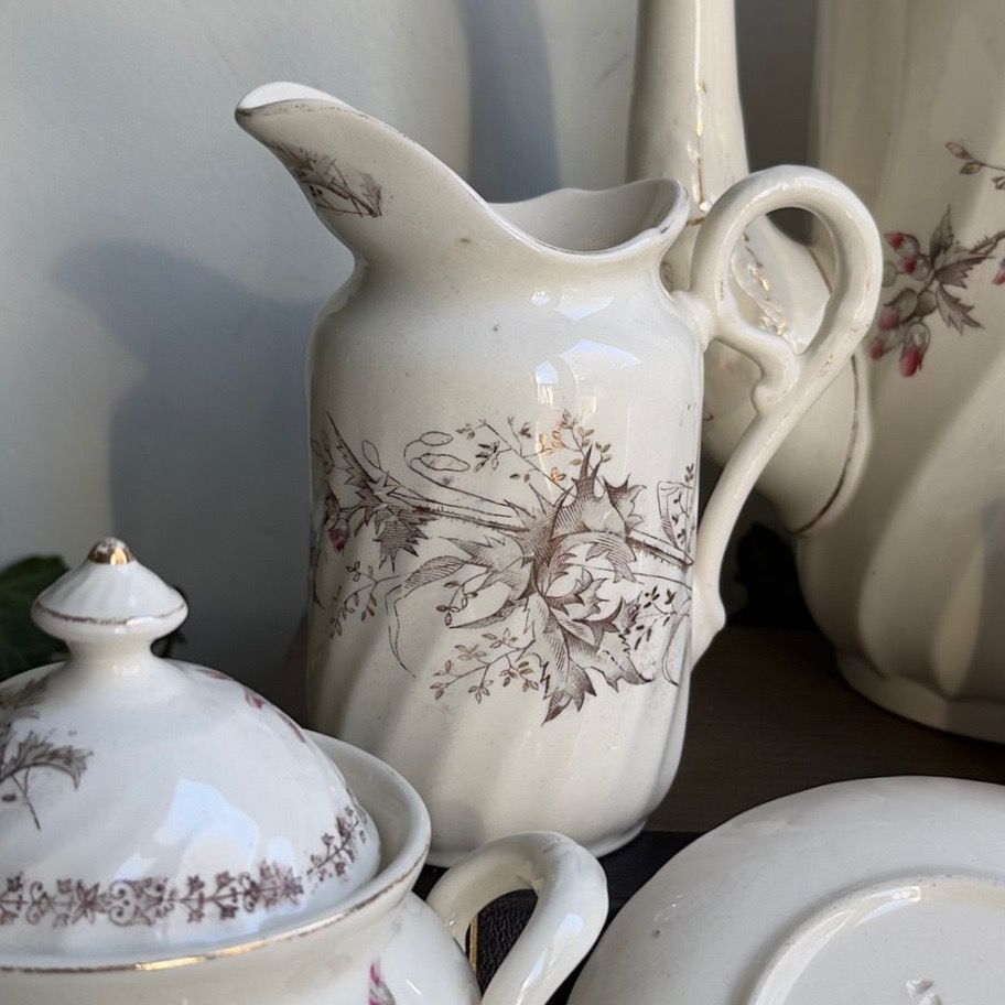 Молочник Maastricht Petrus Regout Чертополох 300 мл Голландия 1890 гг