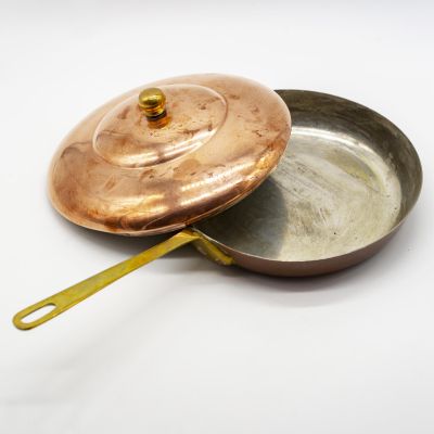 Сковорода медная с крышкой с лужением