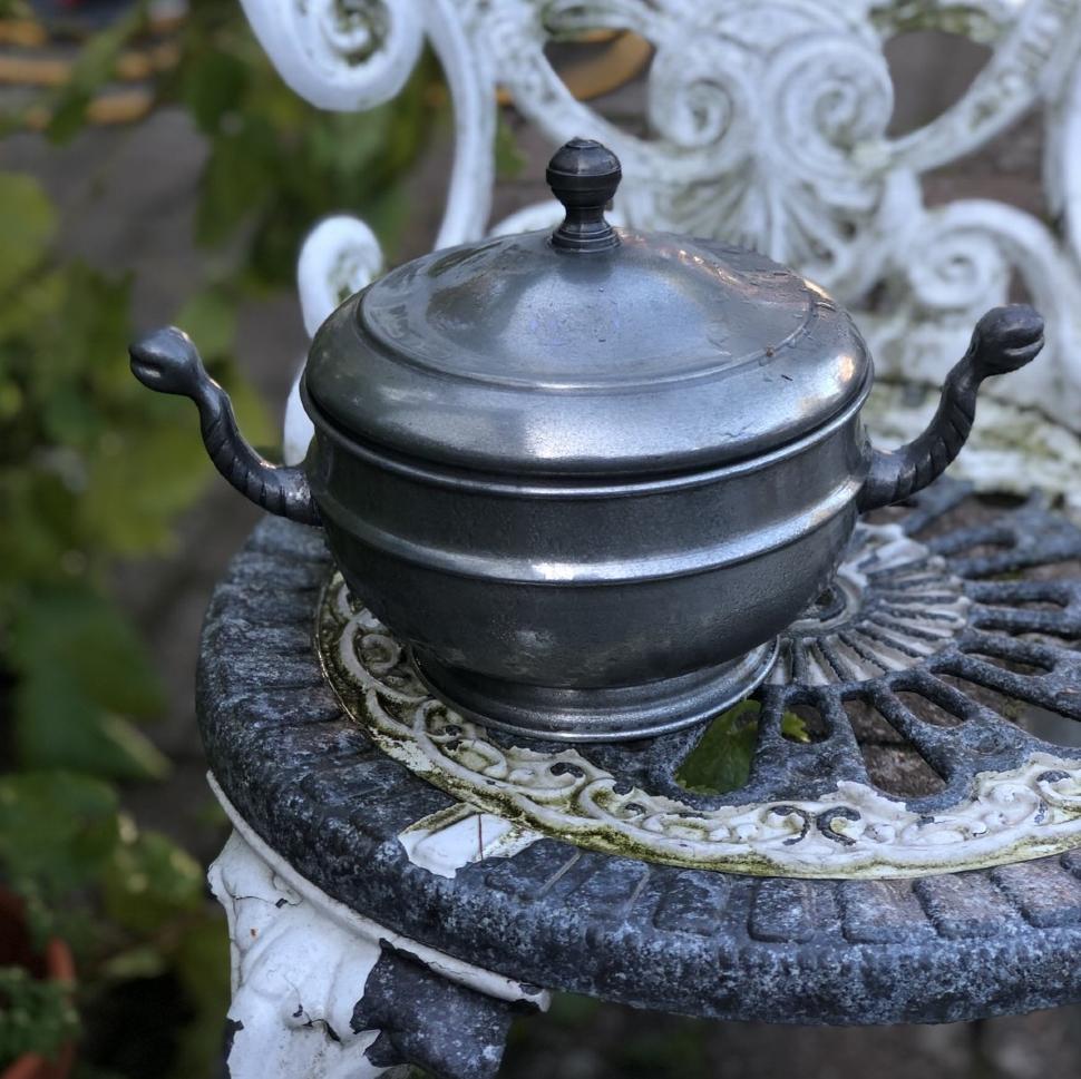 Кастрюля с крышкой Шлем викинга олово Швеция 1,2 л