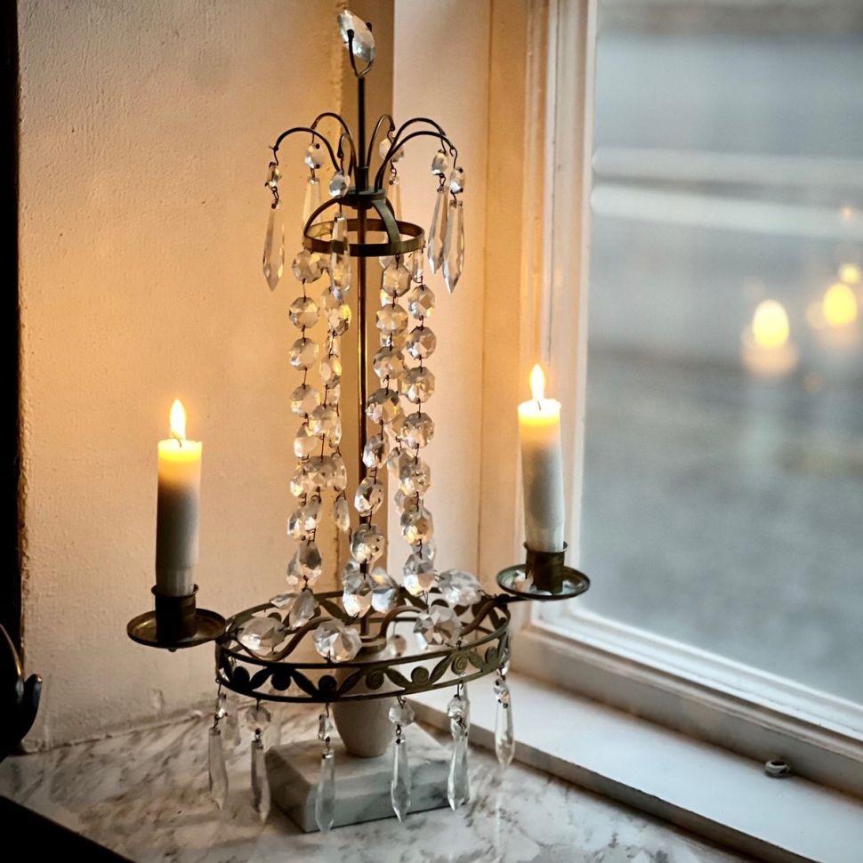 Подсвечник Жирандоль 45 см латунь на мраморном основании