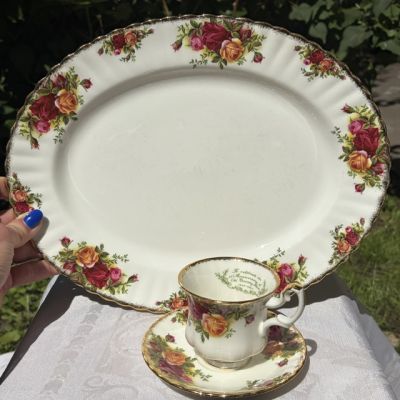 Блюдо овальное Royal Albert Old Country Roses 33 см фарфор Англия