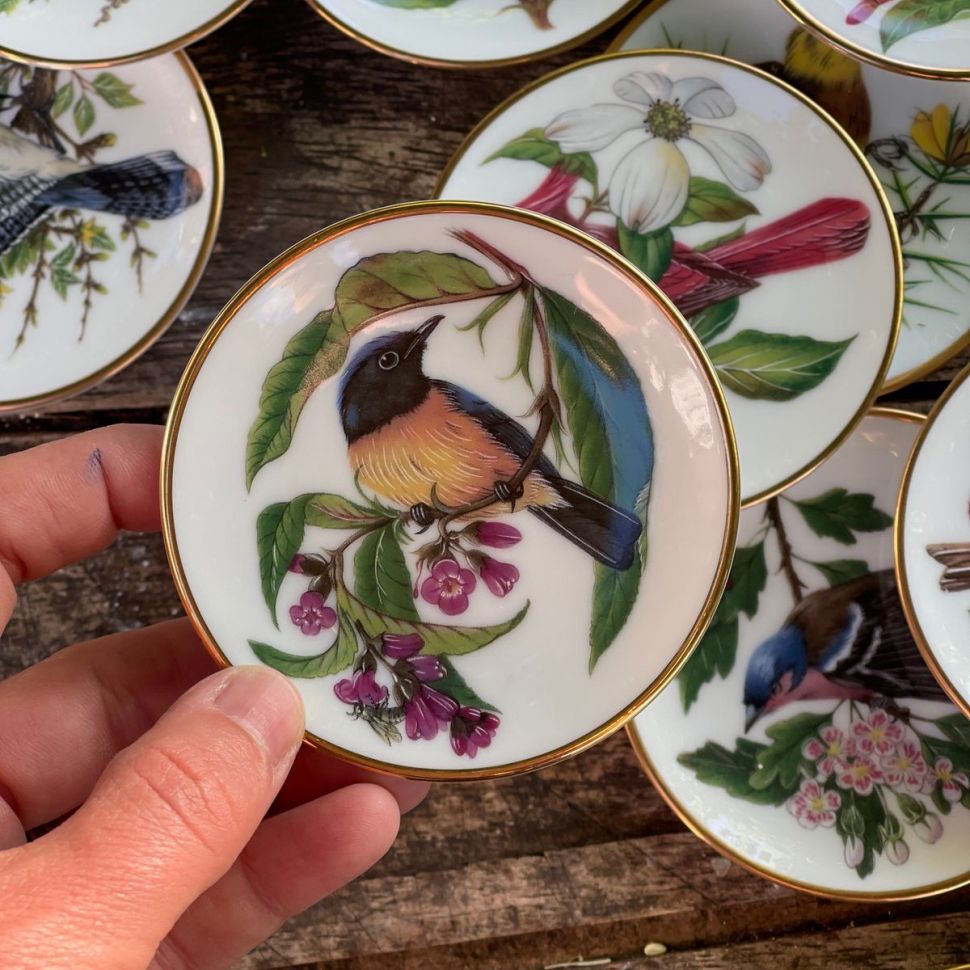 Тарелка 8 см Franklin Songbirds 1981 Niltava