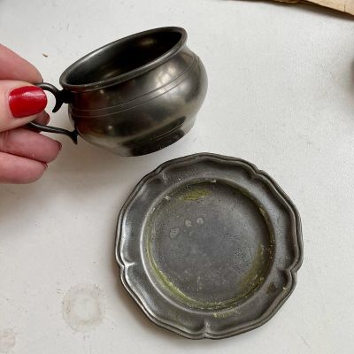 Тарелка олово 20 см (следы времени)