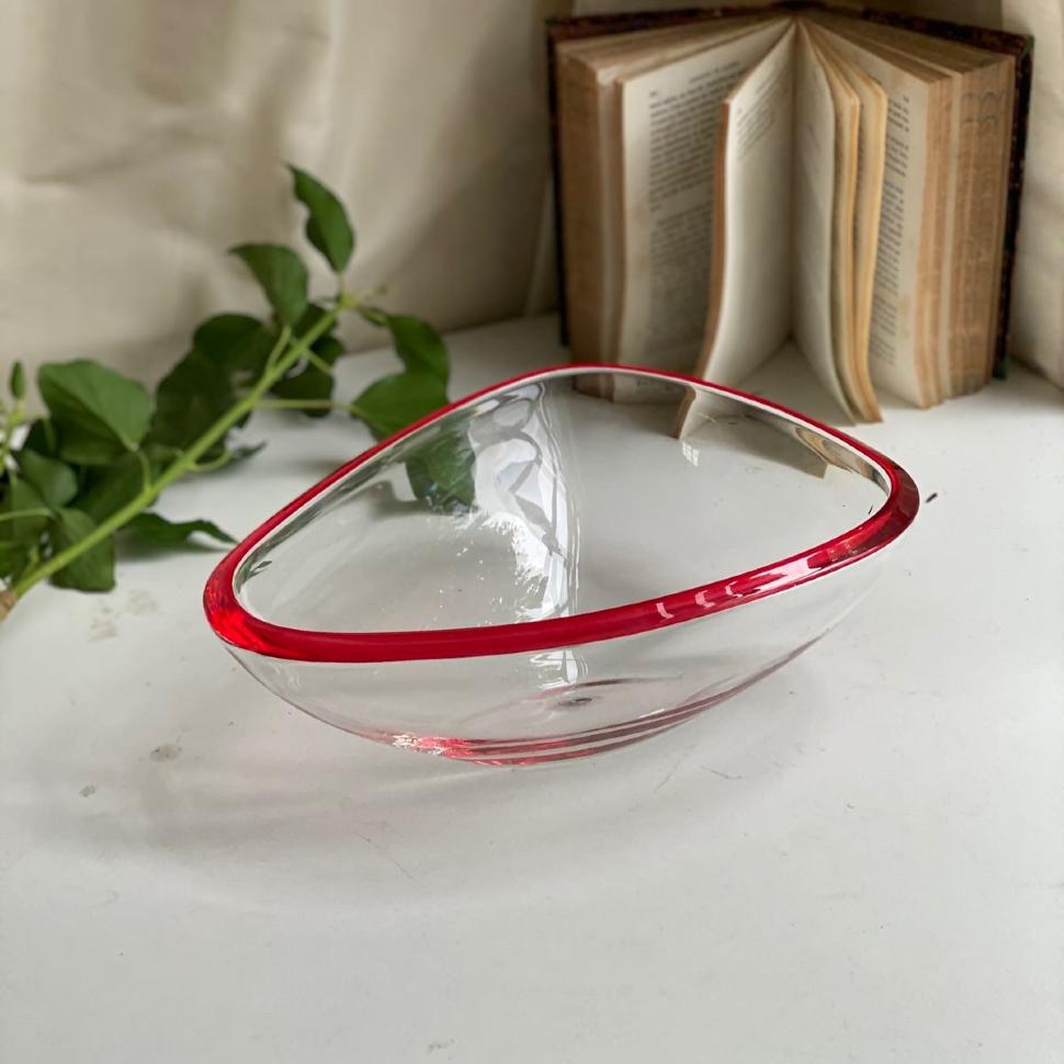 Миска салатник 27 см Красный ободок Германия