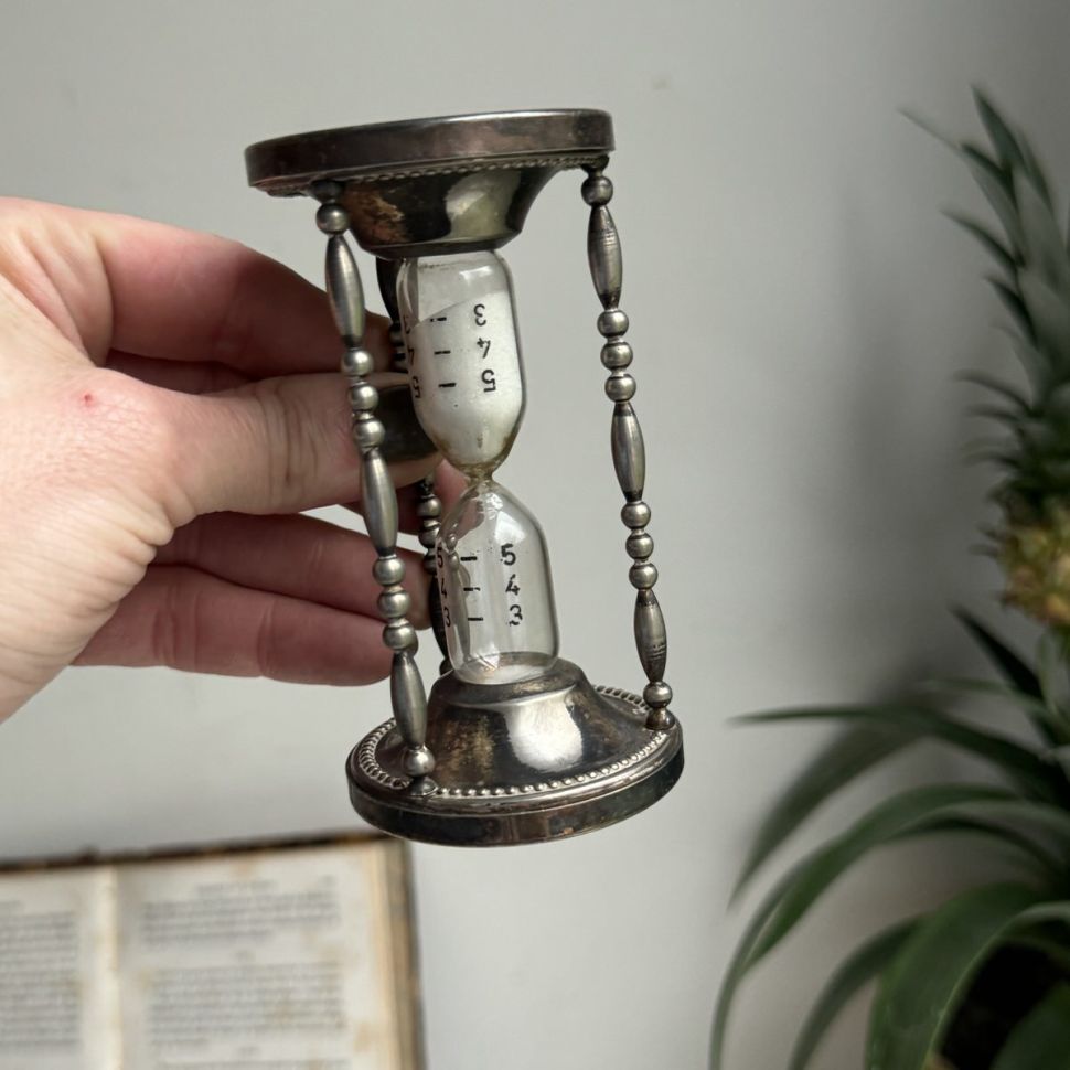 Часы песочные 5 минут мельхиор