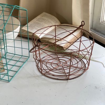 Корзина медные прутья 21 см медь