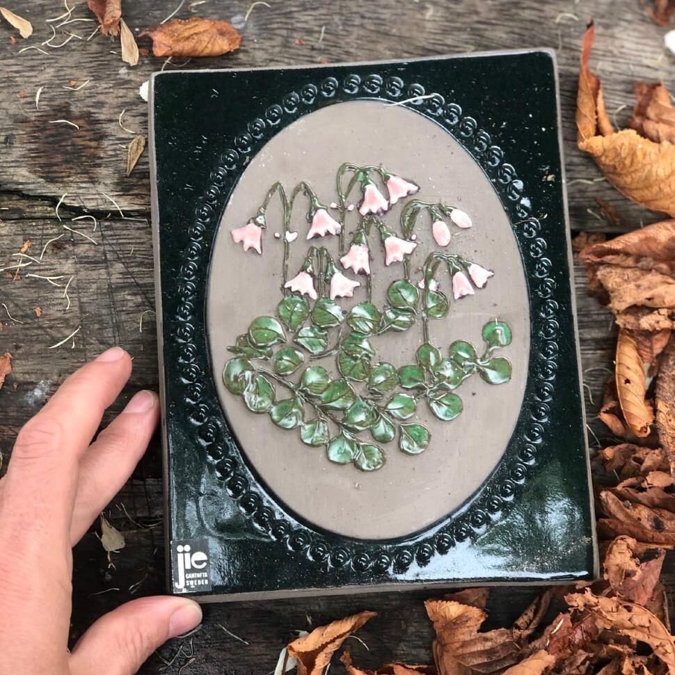 Изразец керамика 14х17 см Розовые колокольчики Швеция