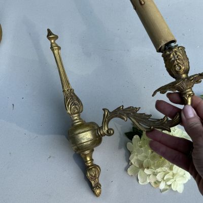 Бра настенное на 1 лампу 26 см латунь Франция      