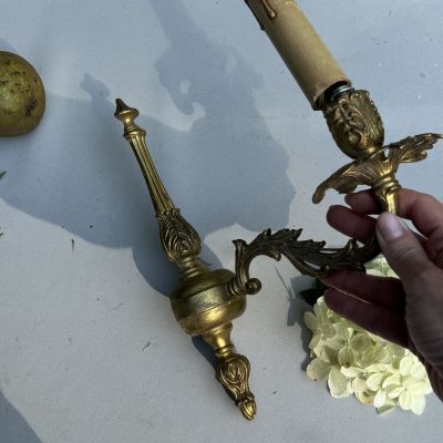 Бра настенное на 1 лампу 26 см латунь Франция      