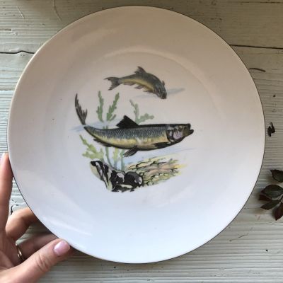 Тарелка 24см Kahla GDR рисунок 2 fish