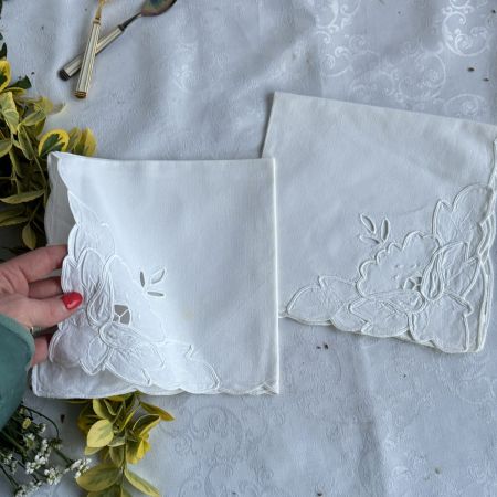 Cалфетки 39х39 см вышивка ришелье хлопок 