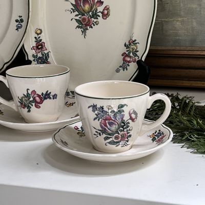 Чайная пара Alt Strassburg ВиллеройБох 200 мл фарфор Германия 1950-е гг 2 сорт