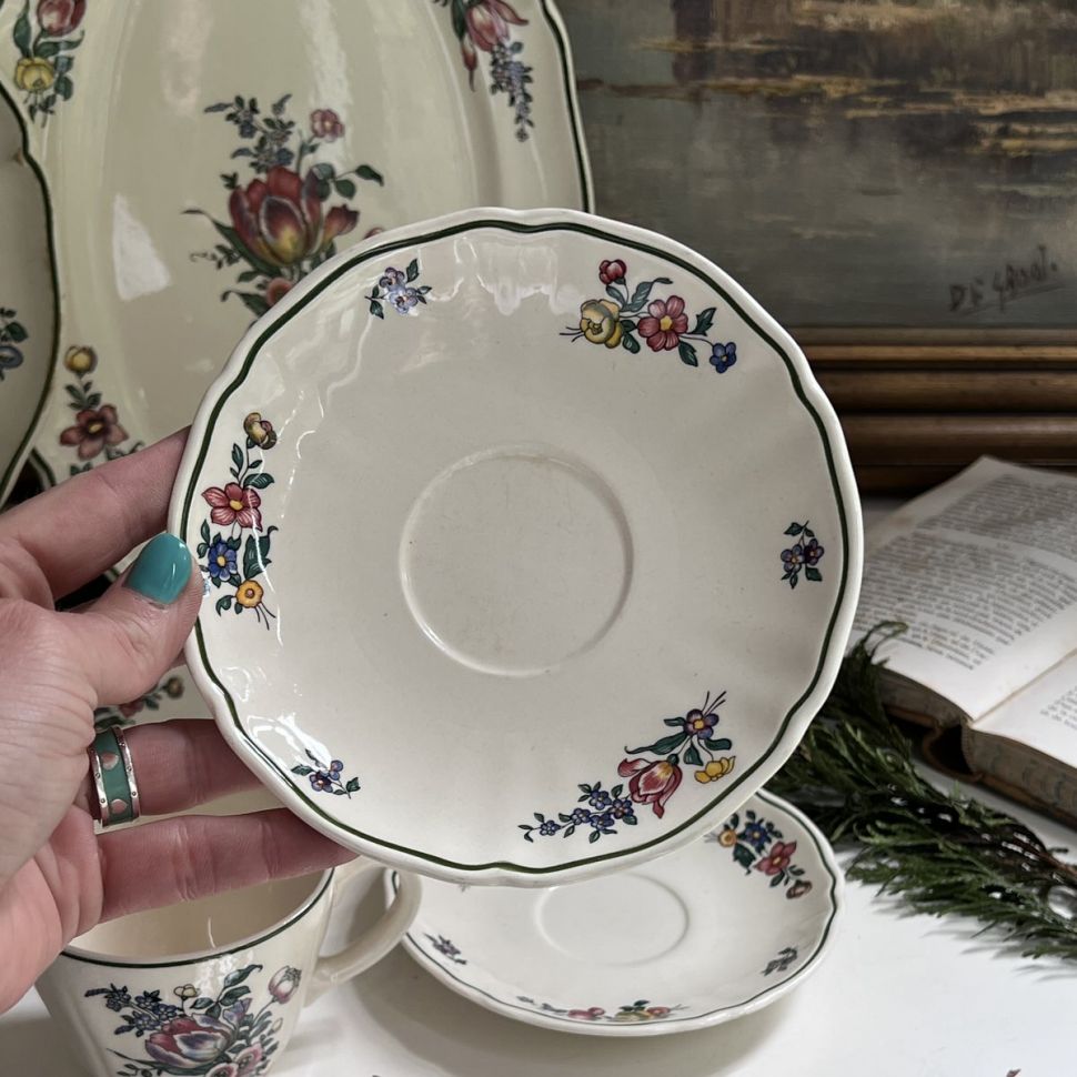 Чайная пара Alt Strassburg ВиллеройБох 200 мл фарфор Германия 1950-е гг 2 сорт