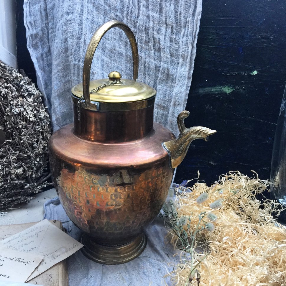 Сосуд чайник кувшин медь и латунь 